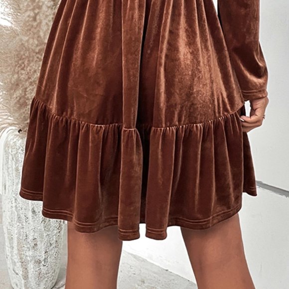 Smocked Waist Long Sleeve Dress - Picture 8 of 8